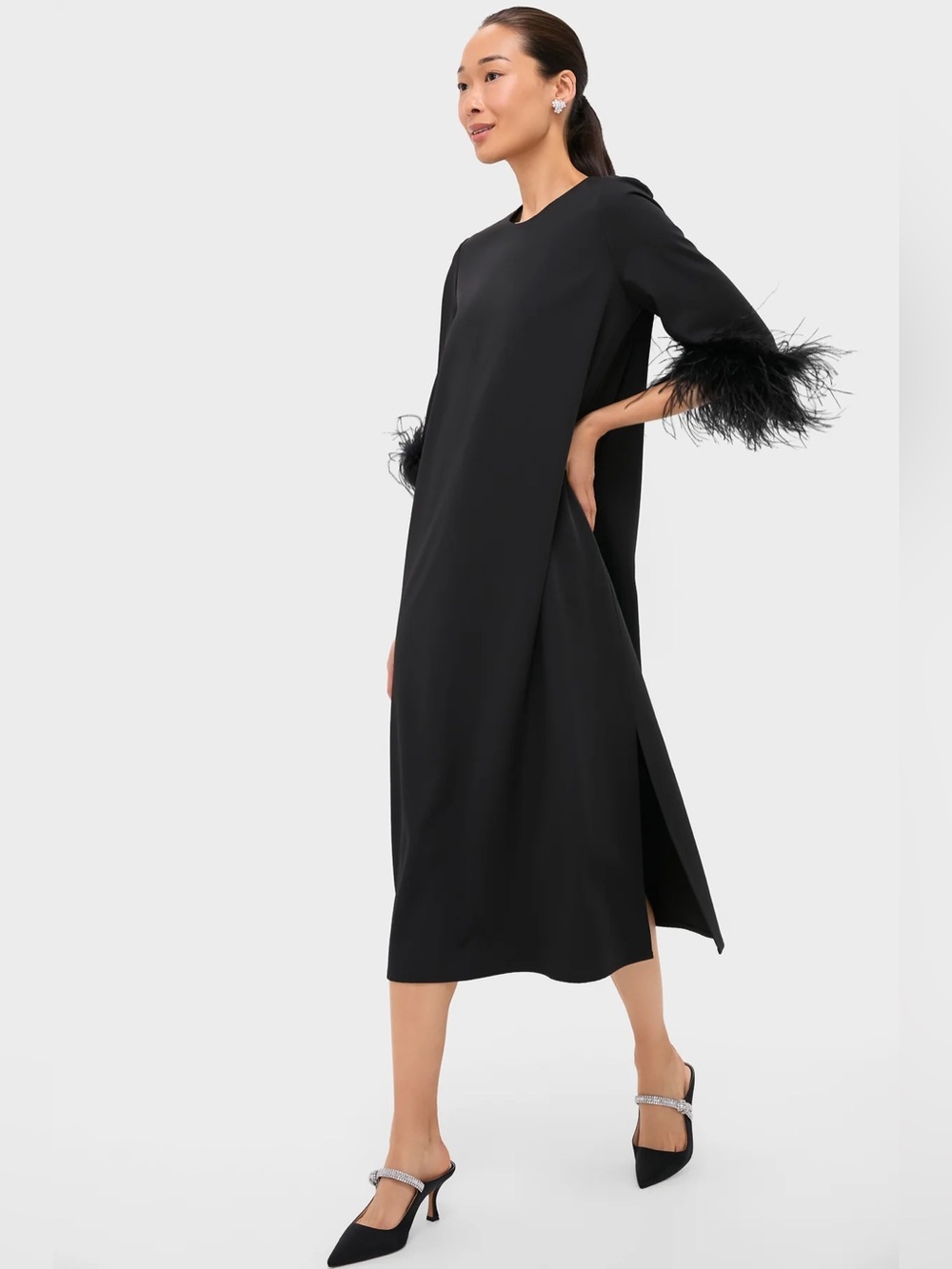 TUCKERNUCK Black Feather Jamie Dress Medium NWT